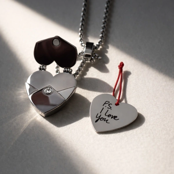 Kendi El Yazın Kalp Zarf Kolye