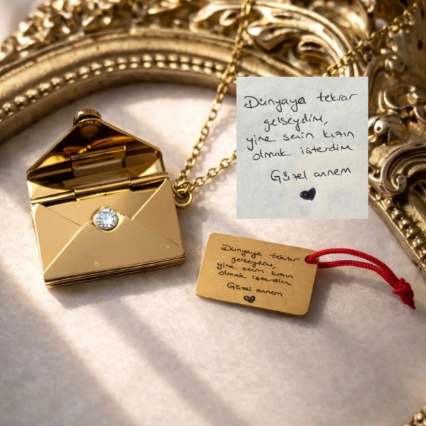 Kendi El Yazın Zarf Kolye