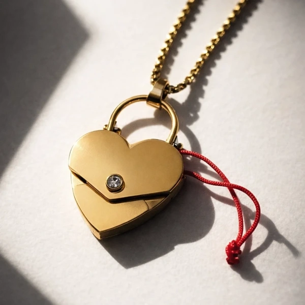 Çizimli ve Yazılı Kalp Zarf Kolye