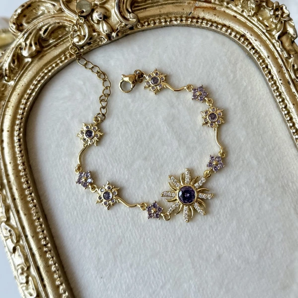 Amethyst Soleil Zincir Bileklik