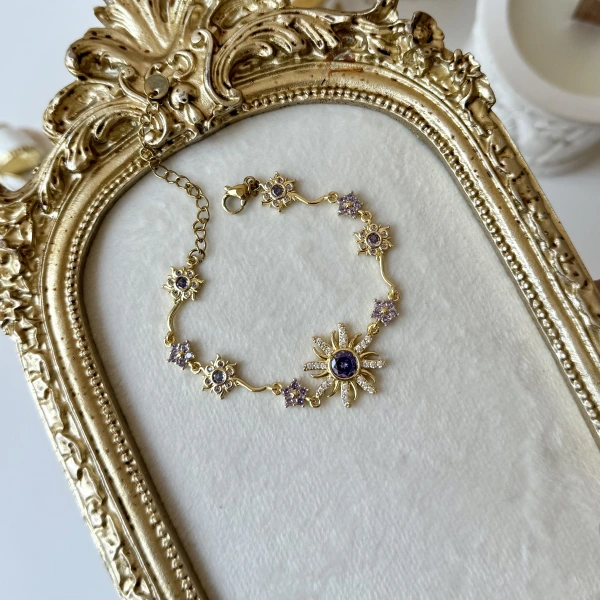 Amethyst Soleil Zincir Bileklik