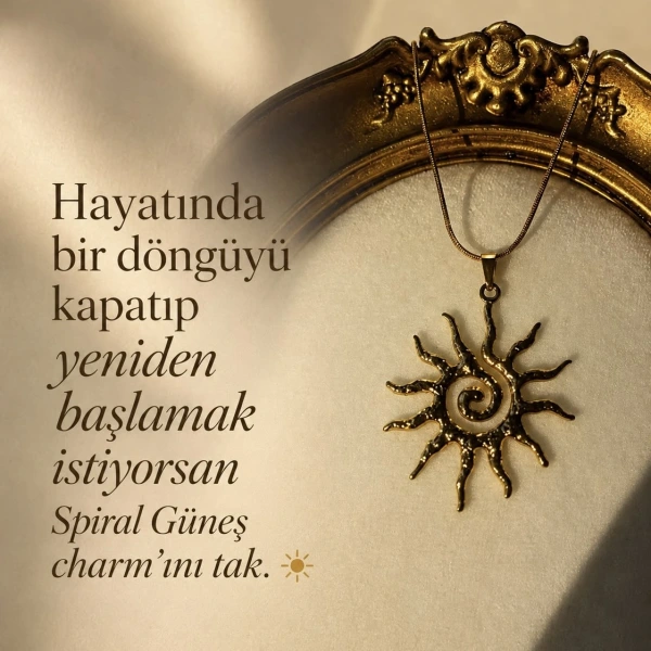 Spiral Güneş Kolyesi