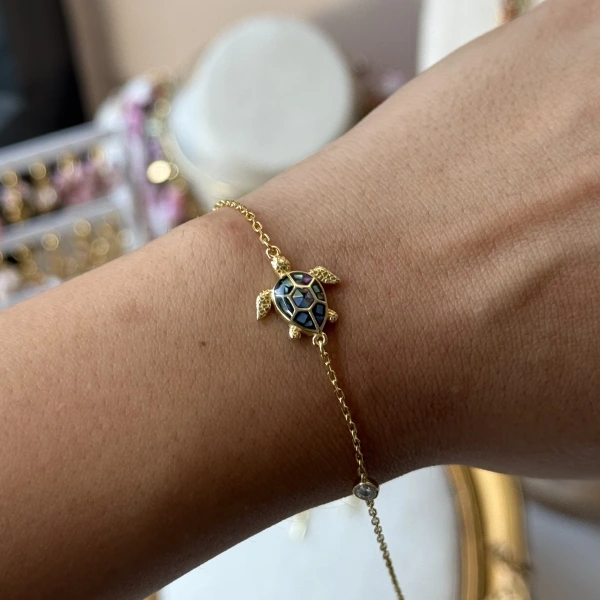 Taşlı Kaplumbağa Bileklik