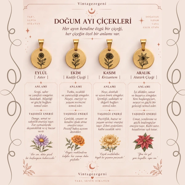 Doğum Ayı Çiçekleri Charm