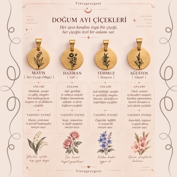Doğum Ayı Çiçekleri Charm