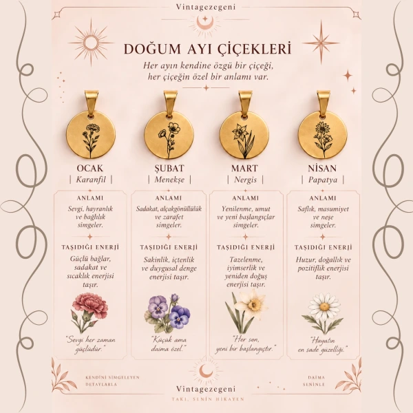 Doğum Ayı Çiçekleri Charm