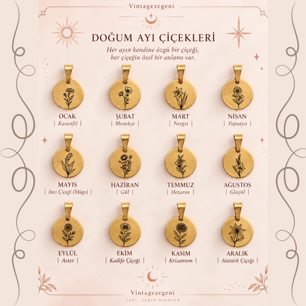 Doğum Ayı Çiçekleri Charm
