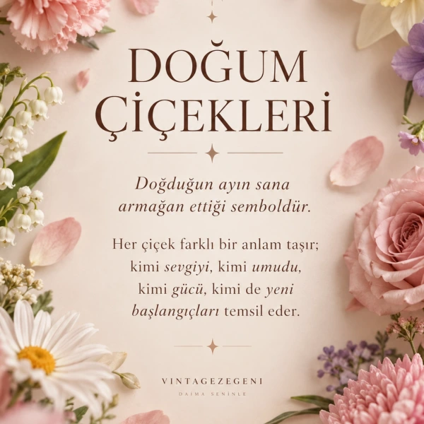 Taşlı Doğum Ayı Çiçekleri Charm