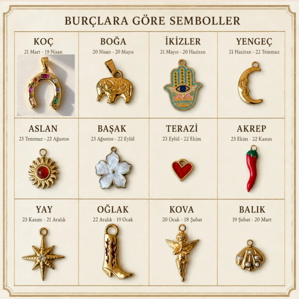 Burç ve Niyet Charm Kolyesi