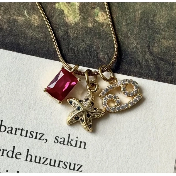 Burç ve İlham Charmları Kolyesi