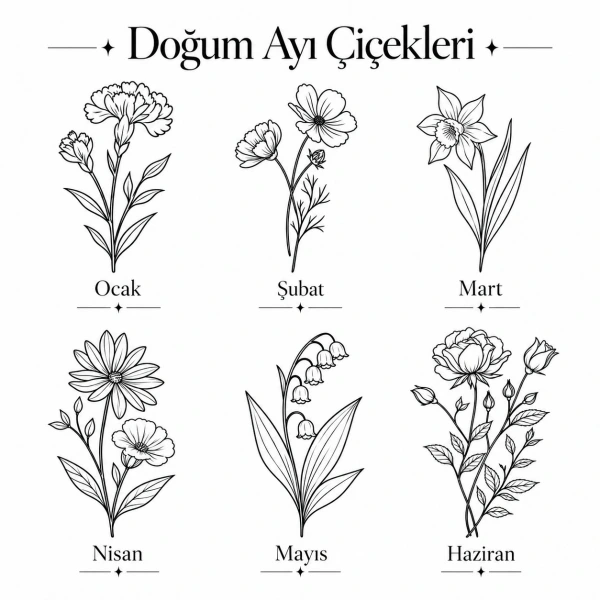 Doğum Ayı Çiçeği ve Taşı Kolye