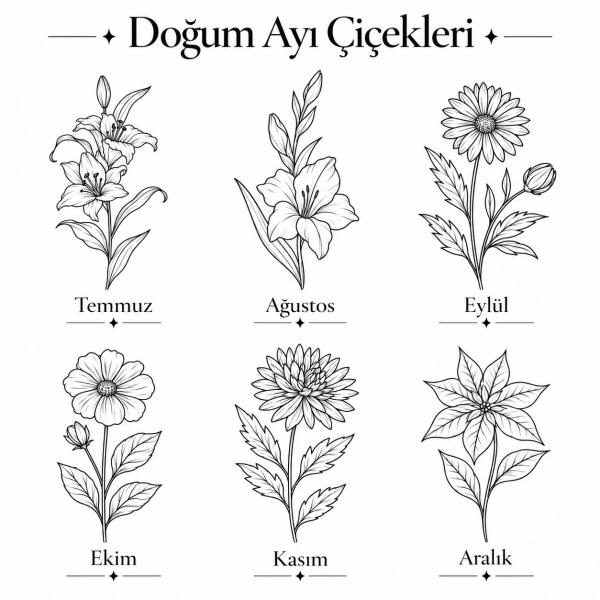 Doğum Ayı Çiçeği ve Taşı Kolye