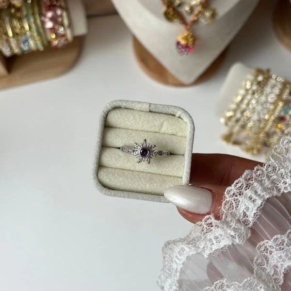 Amethyst Snowflake Yüzük