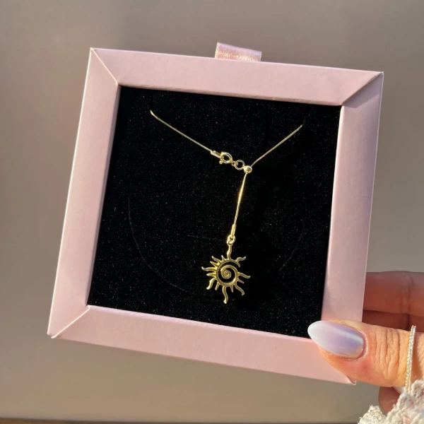 Antik Güneş Gümüş Kolye