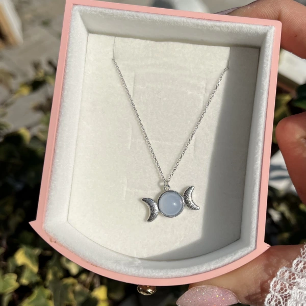 Turkuaz Ay Dönümleri Kolye I 925 Gümüş