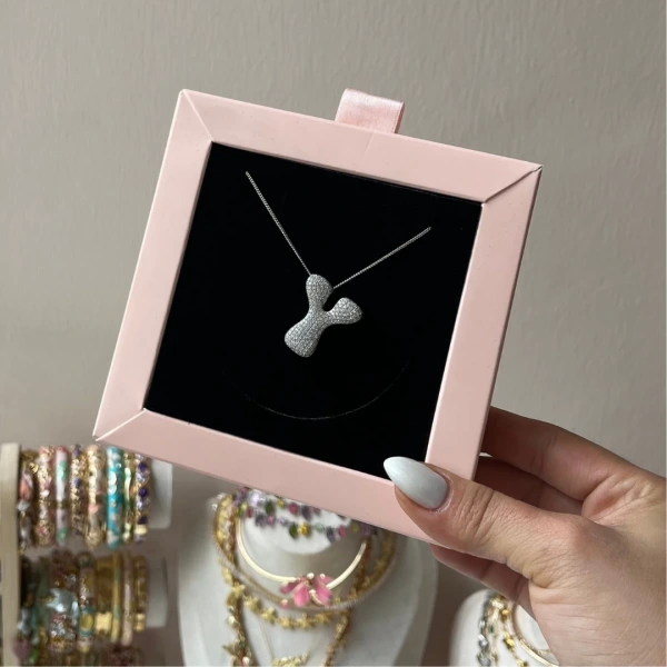 Balon Harfli Kişiye Özel Gümüş Kolye