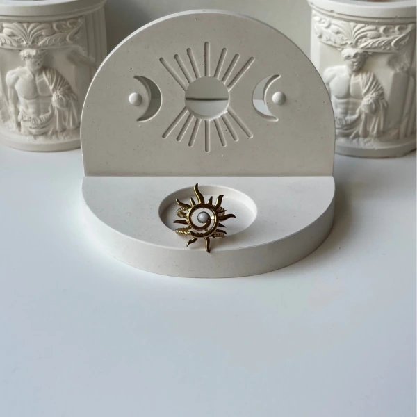 Beyaz Antik Güneş Yüzük
