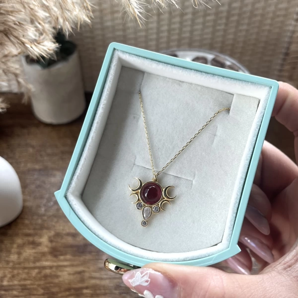 Bordo Tılsım Kolye I 925 Gümüş