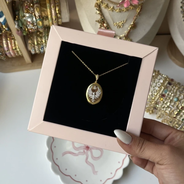 Çift Fotoğraflı Kapaklı Alya Kolye | 925 Gümüş (2,3 cm)