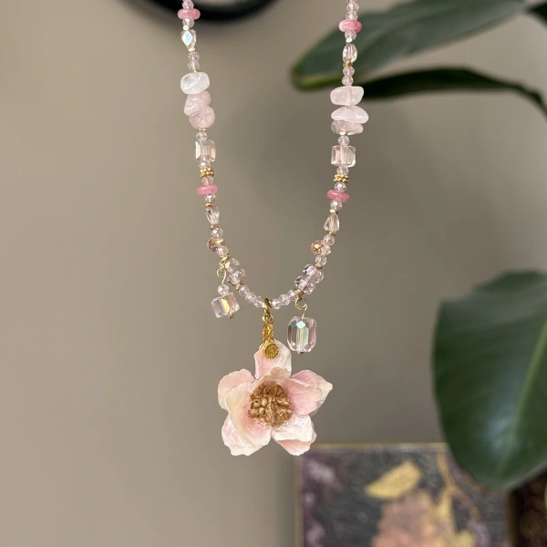 Gerçek Sakura Charmlı Kolye