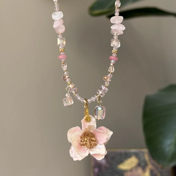 Gerçek Sakura Charmlı Kolye
