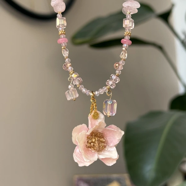 Gerçek Sakura Charmlı Kolye