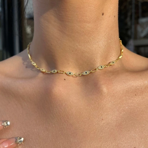 Gilded Eye Amulet Gümüş Bileklik ve Kolye Seti