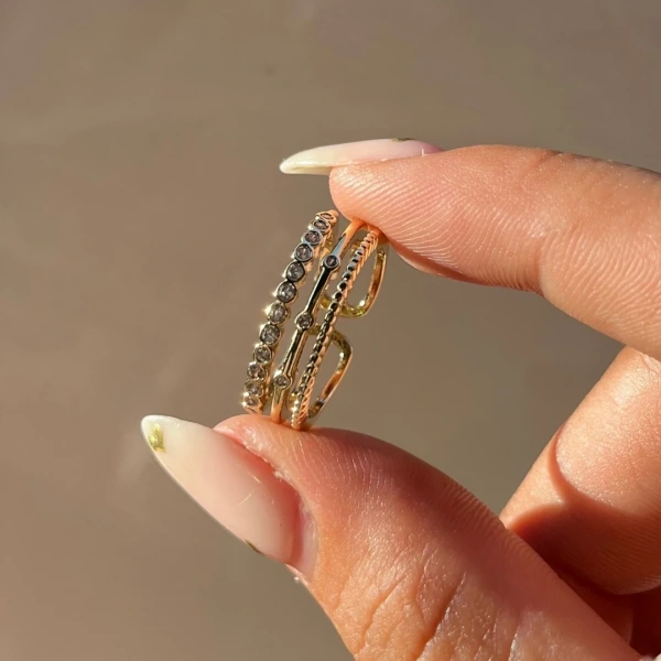 Golden Tri-Band Yüzük