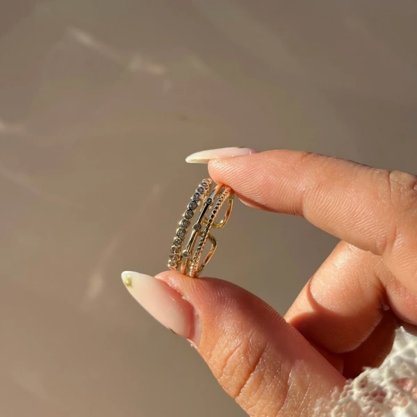 Golden Tri-Band Yüzük