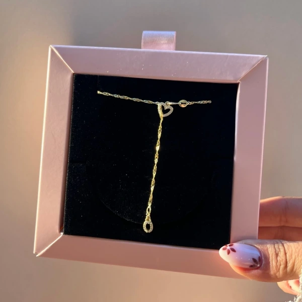 Heart Tie Gümüş Kolye