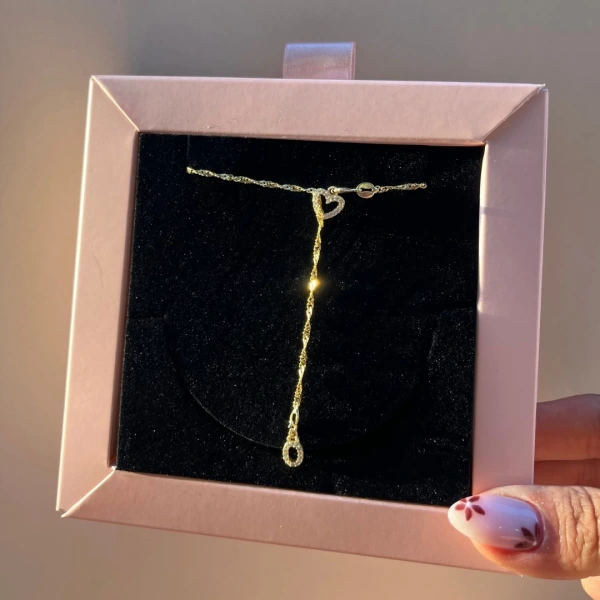 Heart Tie Gümüş Kolye