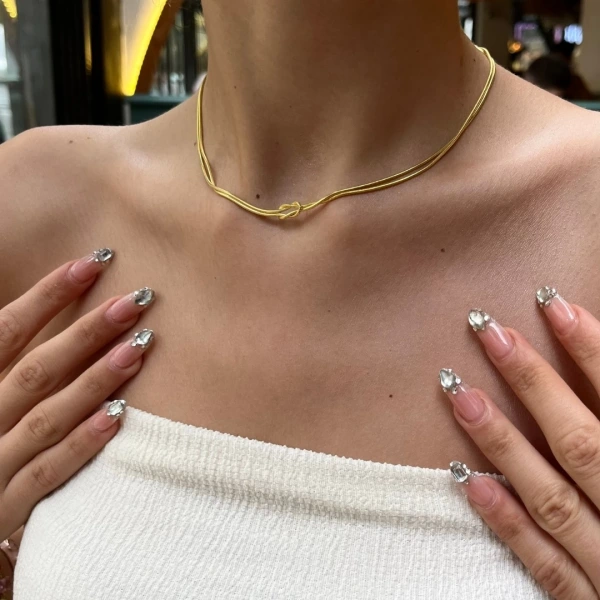 Infinity Silk Tie Gümüş Kolye