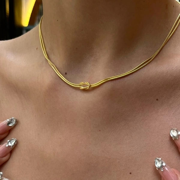 Infinity Silk Tie Gümüş Kolye