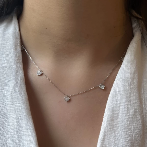 Kalp Charmlı Zincir I 925 Gümüş