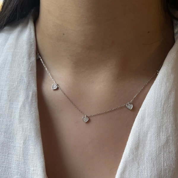 Kalp Charmlı Zincir I 925 Gümüş