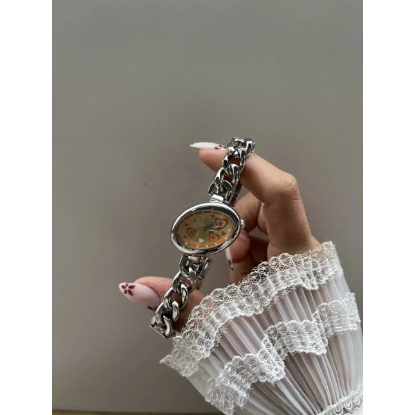 Kalp Ekranlı Vintage Saat