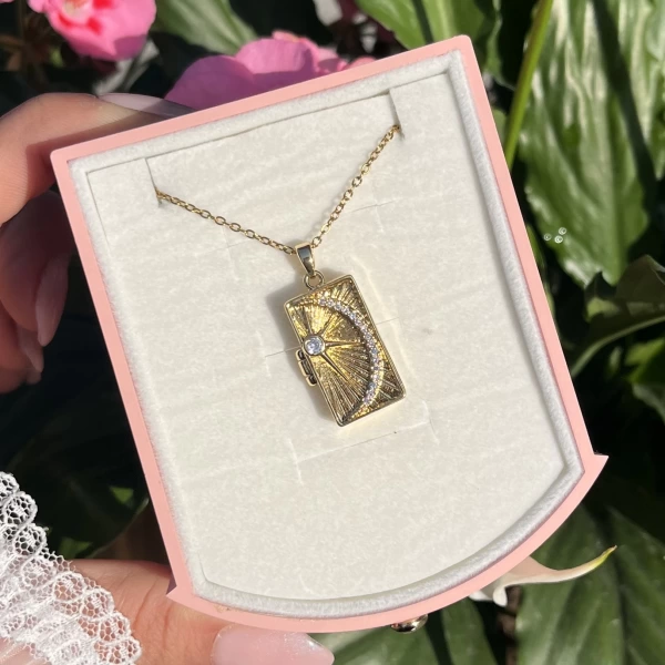 Kapaklı Sunshine Fotoğraflı Kolye I Çelik