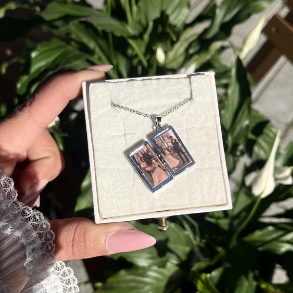 Kapaklı Sunshine Fotoğraflı Kolye I Çelik
