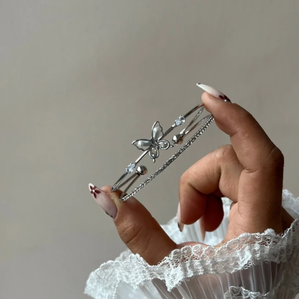 Kelebek Tasarımlı Kelepçe Bileklik