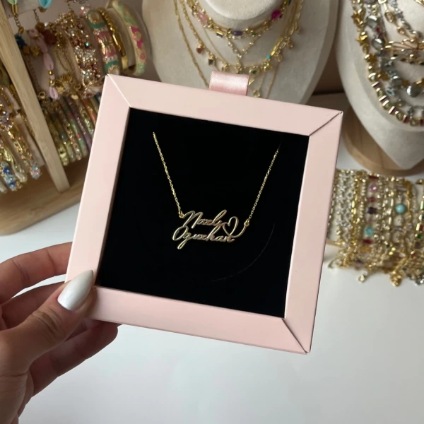 Kişiye Özel Çift İsim Gümüş Kolye