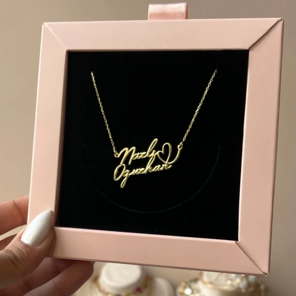 Kişiye Özel Çift İsim Gümüş Kolye