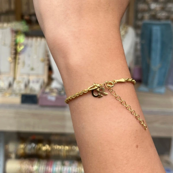 Kişiye Özel Harfli Burgu Çift Bileklikleri | 925 Gümüş