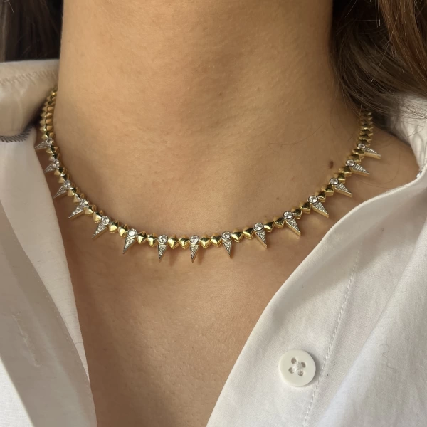 Üçgen Motifli Diva Kolye I 925 Gümüş