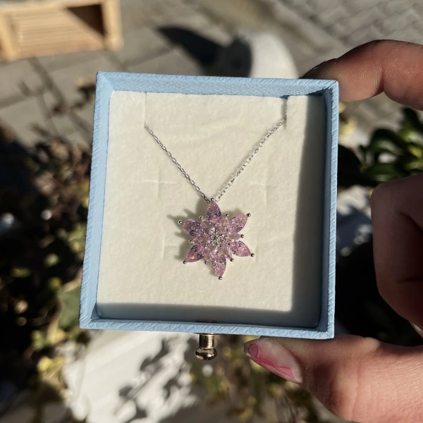 Violet Çiçek Kolye I 925 Gümüş