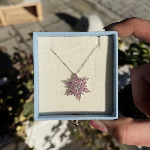 Violet Çiçek Kolye I 925 Gümüş