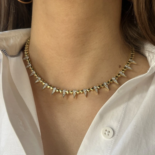 Üçgen Motifli Diva Kolye I 925 Gümüş