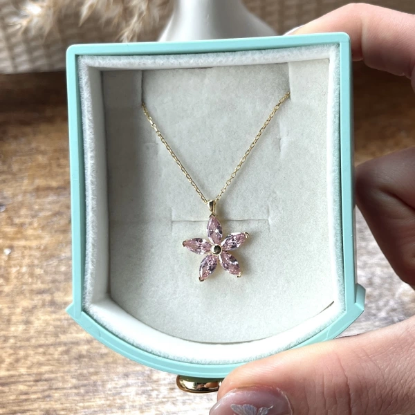 Violet Çiçek Kolye I 925 Gümüş