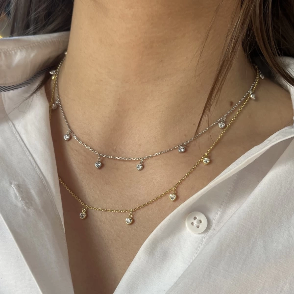 Kalp Charmlı Zincir Kolye I 925 Gümüş