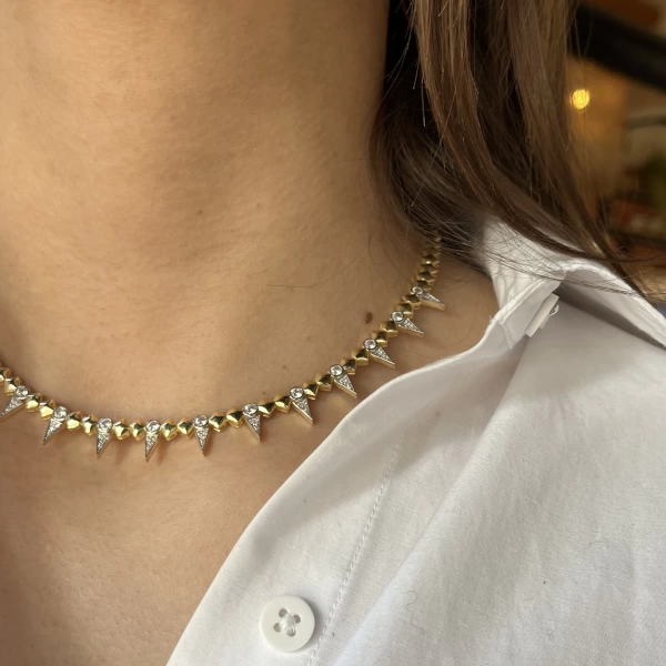 Üçgen Motifli Diva Kolye I 925 Gümüş