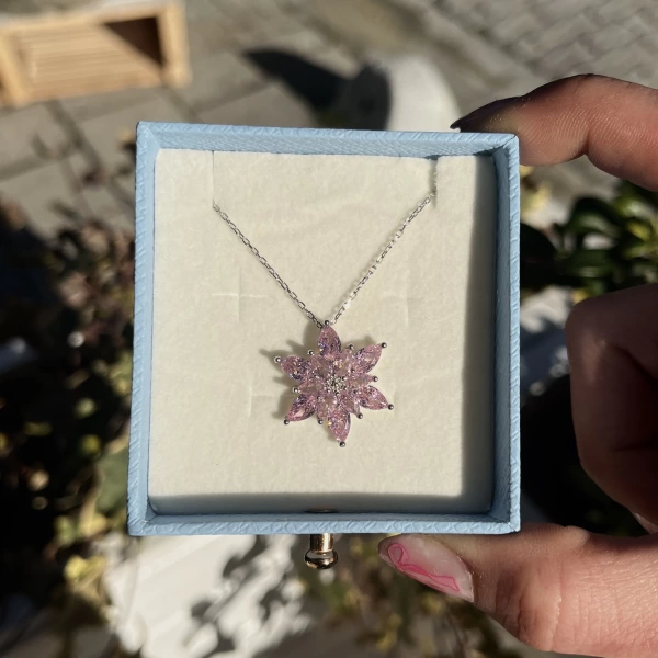 Violet Çiçek Kolye I 925 Gümüş